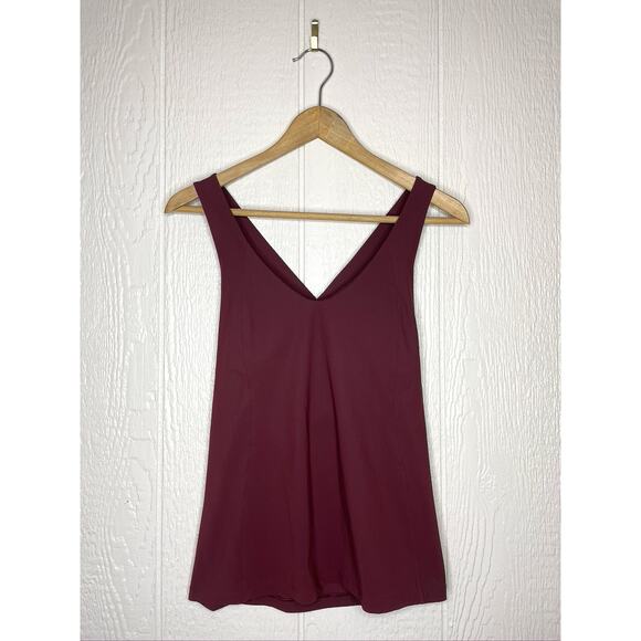 LULULEMON Long Breath 2-In-1 Maroon Tank US 6 - Picture 5 of 9